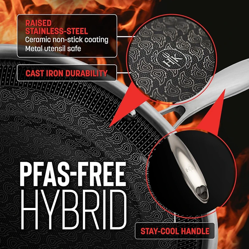Hell's Kitchen Hybrid Stainless Steel 12" Wok