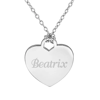 Personalized Sterling Silver Name Heart Pendant Necklace