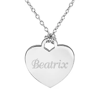 Personalized Sterling Silver Name Heart Pendant Necklace