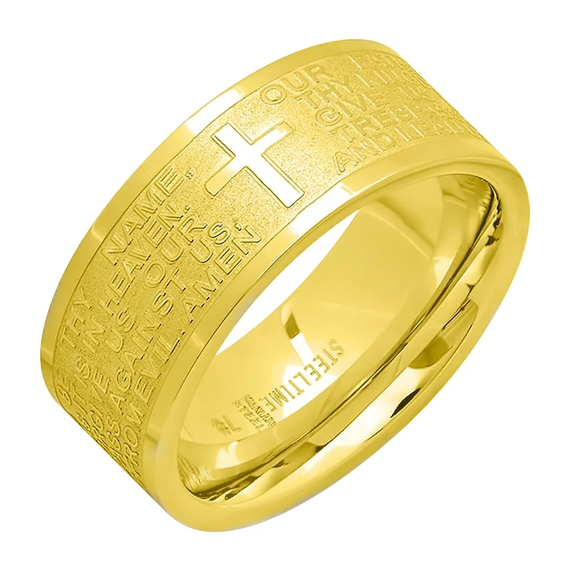 Steeltime Mens 6MM 18K Gold Stainless Steel Band
