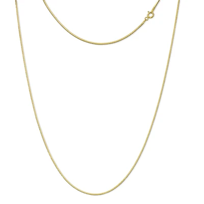 Made in Italy Womens 24K Gold Over Silver Sterling Silver Inch Box Chain Necklace