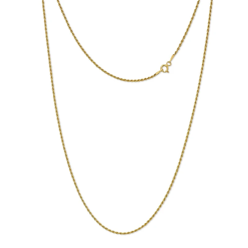 Made Italy 24K Gold Over Silver Sterling 16 Inch Solid Rope Chain Necklace