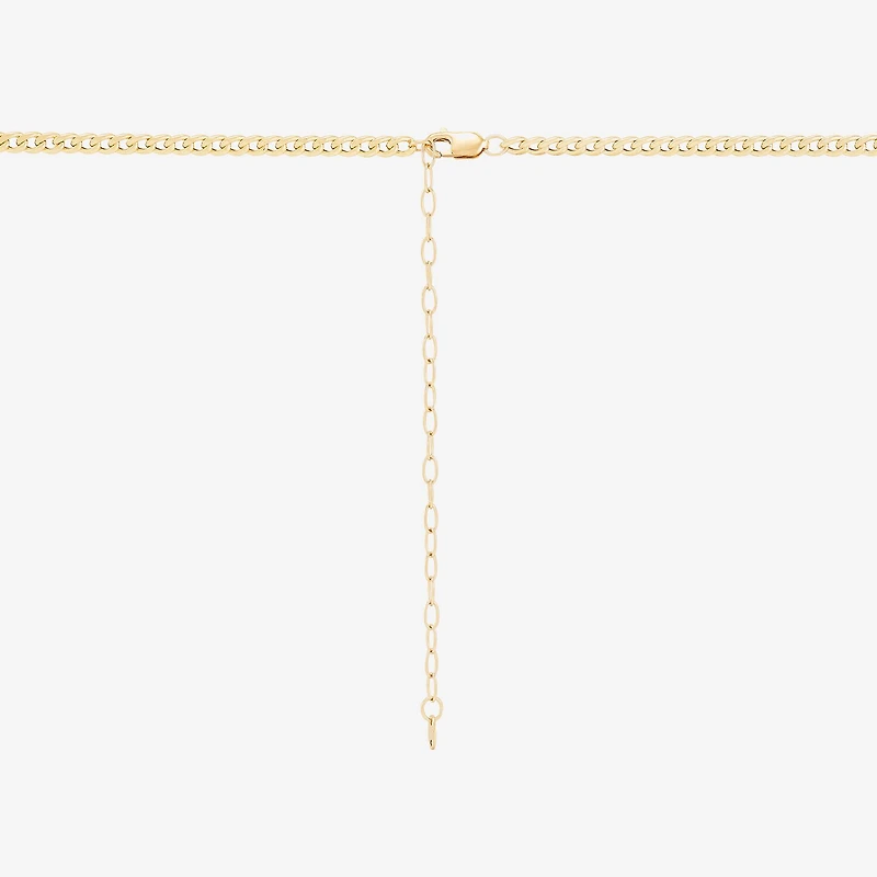 Gold Addiction Womens White Cubic Zirconia 10K Gold Heart 18 Inch Pendant Necklace