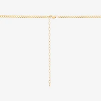 Gold Addiction Womens White Cubic Zirconia 10K Gold Heart 18 Inch Pendant Necklace