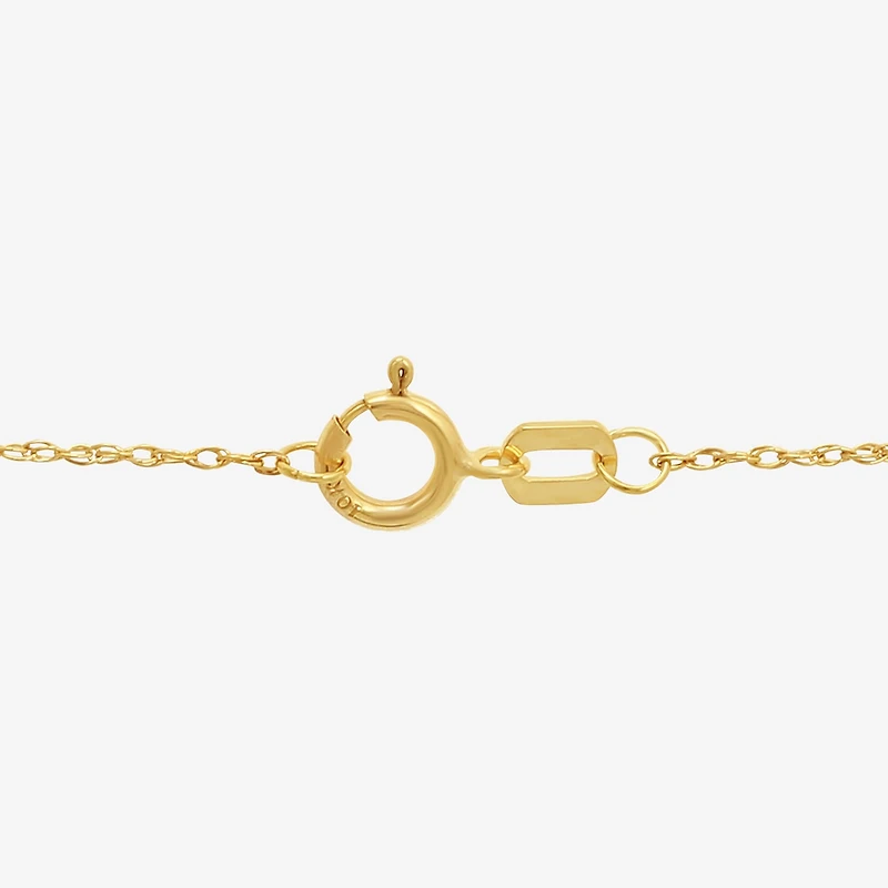 Womens 10K Gold Hamsa 18 Inch Pendant Necklace