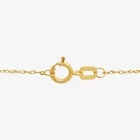 Womens 10K Gold Hamsa 18 Inch Pendant Necklace