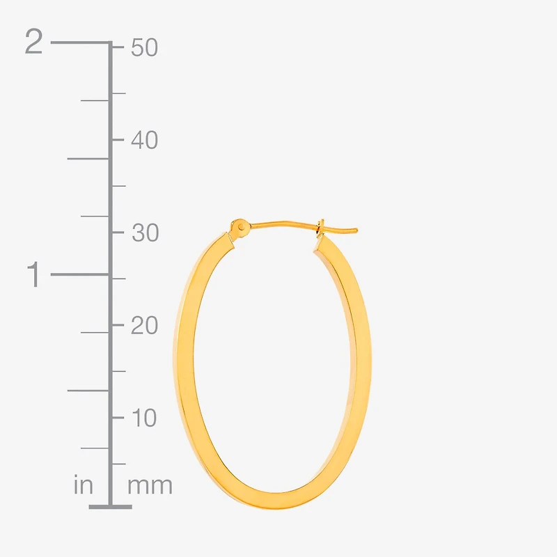 Womens 10K Gold 22mm Round Hoop Earrings