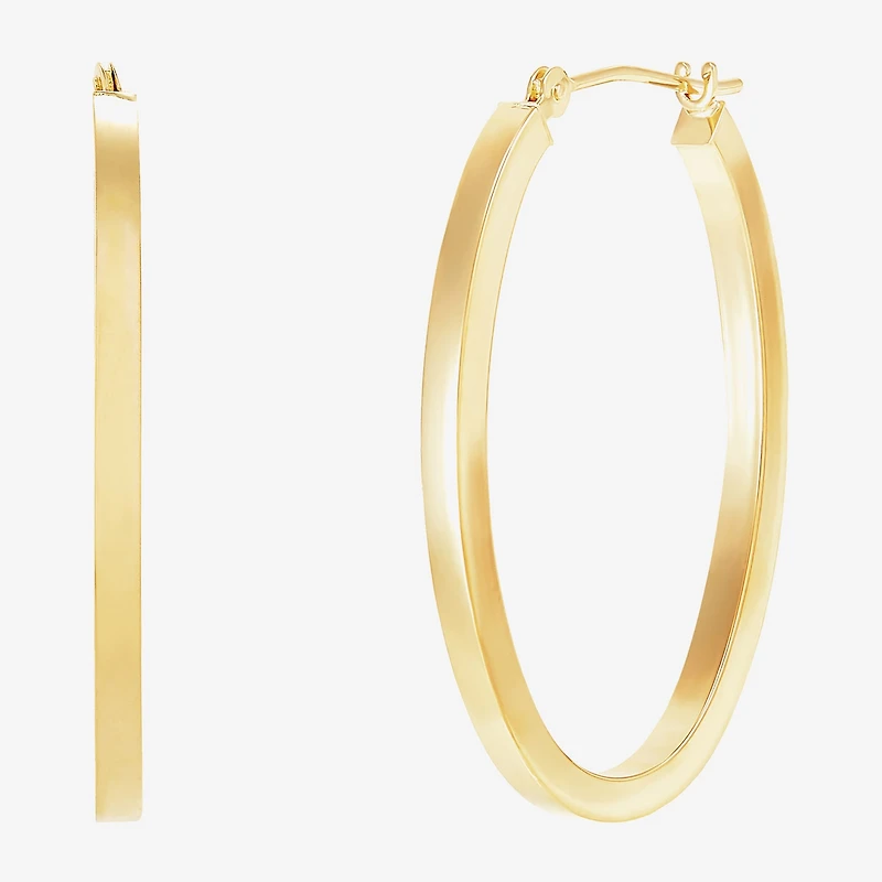 Womens 10K Gold 22mm Round Hoop Earrings