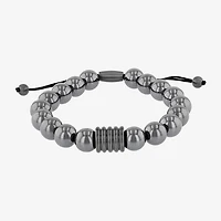 Mens Genuine Gray Hematite Beaded Bracelet