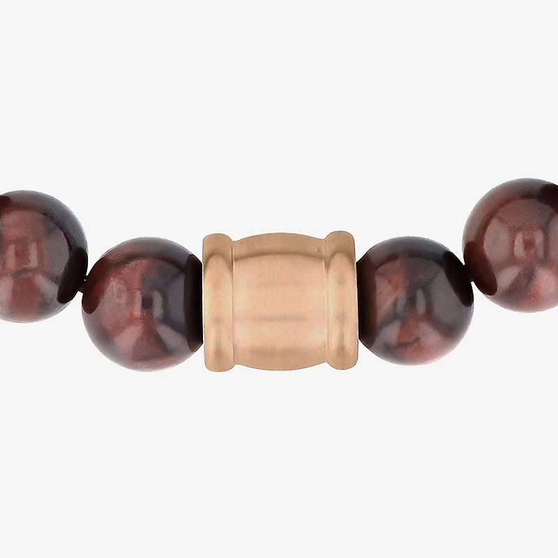 Mens Genuine Red Tiger's Eye Beaded Bracelet