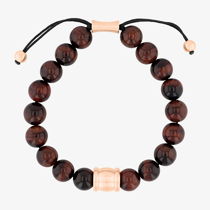 Mens Genuine Red Tiger's Eye Beaded Bracelet