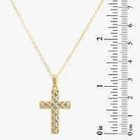 Womens Sterling Silver Cross 18 Inch Pendant Necklace