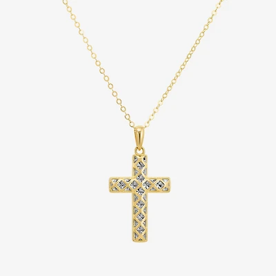 Womens Sterling Silver Cross 18 Inch Pendant Necklace