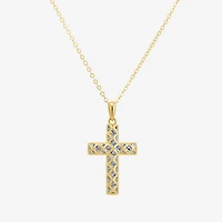 Womens Sterling Silver Cross 18 Inch Pendant Necklace