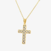 Womens Sterling Silver Cross 18 Inch Pendant Necklace
