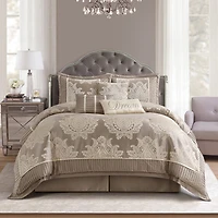 Stratford Park Thess 7pc Damask + Scroll Lightweight Comforter Set