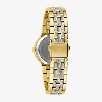 Bulova Womens Crystal Accent Gold Tone Stainless Steel 2-pc. Watch Boxed Set 98x133