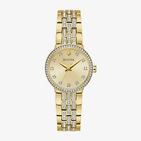 Bulova Womens Crystal Accent Gold Tone Stainless Steel 2-pc. Watch Boxed Set 98x133