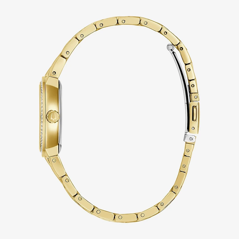 Bulova Womens Crystal Accent Gold Tone Stainless Steel 2-pc. Watch Boxed Set 98x133