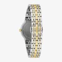 Bulova Womens Diamond Accent Two Tone Stainless Steel Bracelet Watch 98p224