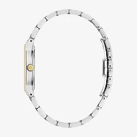 Bulova Womens Diamond Accent Two Tone Stainless Steel Bracelet Watch 98p224