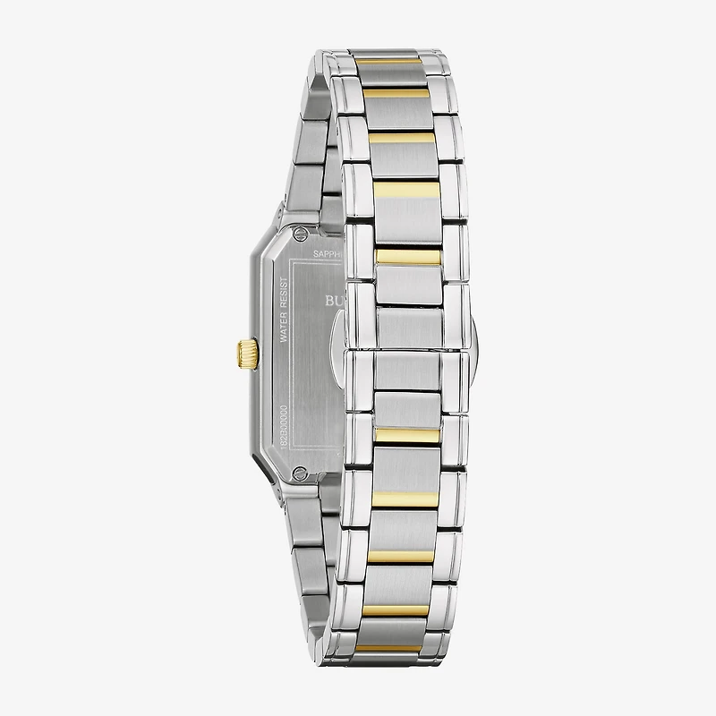 Bulova Womens Diamond Accent Two Tone Stainless Steel Bracelet Watch 98p209