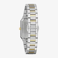Bulova Womens Diamond Accent Two Tone Stainless Steel Bracelet Watch 98p209