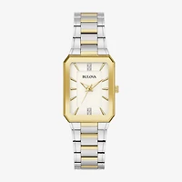 Bulova Womens Diamond Accent Two Tone Stainless Steel Bracelet Watch 98p209