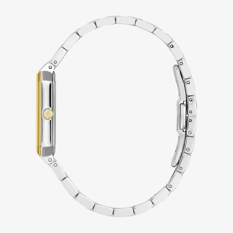 Bulova Womens Diamond Accent Two Tone Stainless Steel Bracelet Watch 98p209