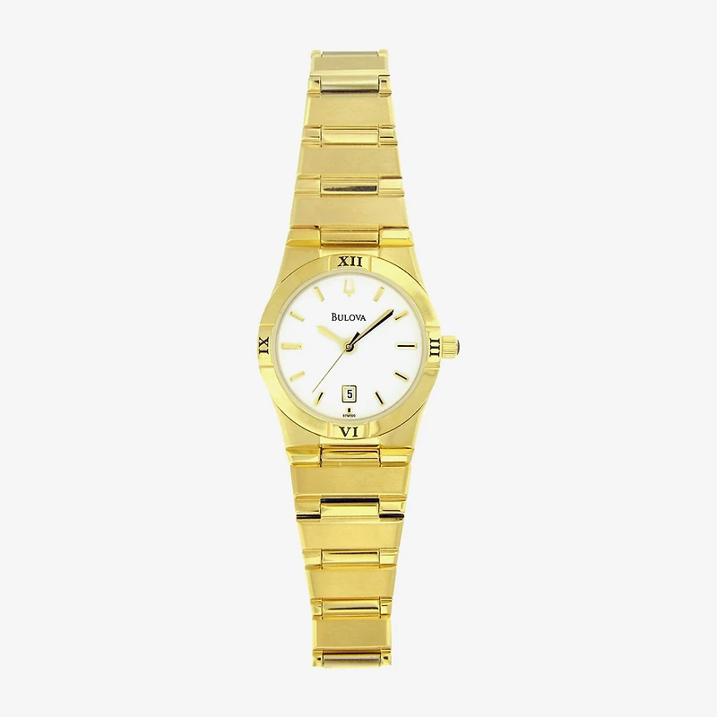 Bulova Womens Gold Tone Stainless Steel Bracelet Watch 97m100