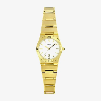 Bulova Womens Gold Tone Stainless Steel Bracelet Watch 97m100
