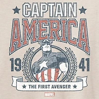 Womens Juniors Crew Neck Short Sleeve Regular Fit Captain America Marvel Graphic T-Shirt