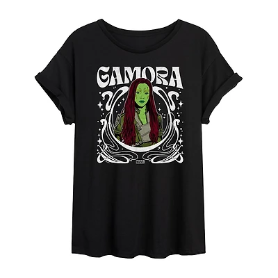 Gamora Womens Juniors Crew Neck Short Sleeve Regular Fit Guardians of the Galaxy Marvel Graphic T-Shirt