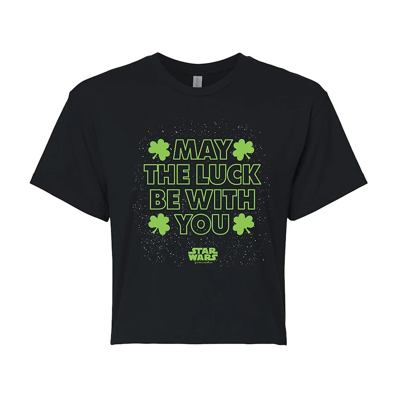 Womens Juniors Crew Neck Short Sleeve Regular Fit Star Wars Graphic T-Shirt