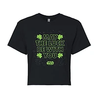 Womens Juniors Crew Neck Short Sleeve Regular Fit Star Wars Graphic T-Shirt