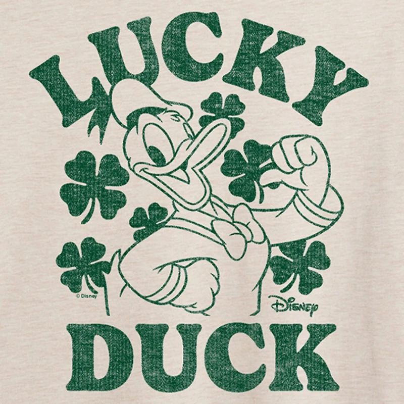 Disney Donald Duck Lucky Tee Womens Juniors Crew Neck Short Sleeve Regular Fit Mickey and Friends Graphic T-Shirt