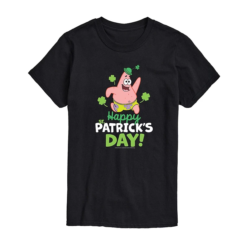 Squarepants Happy Patrick'S Day Tee Womens Juniors Crew Neck Short Sleeve Regular Fit Spongebob Graphic T-Shirt