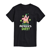 Squarepants Happy Patrick'S Day Tee Womens Juniors Crew Neck Short Sleeve Regular Fit Spongebob Graphic T-Shirt