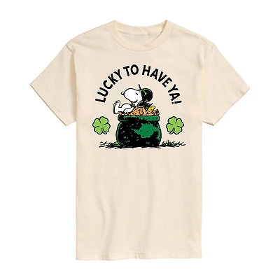 Womens Juniors Crew Neck Short Sleeve Regular Fit Peanuts Snoopy Graphic T-Shirt
