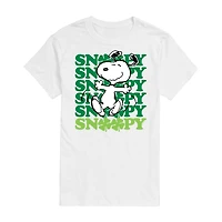 Womens Juniors Crew Neck Short Sleeve Regular Fit Peanuts Snoopy Graphic T-Shirt