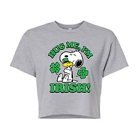 Womens Juniors Crew Neck Short Sleeve Regular Fit Peanuts Snoopy Graphic T-Shirt