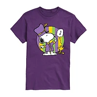 Womens Juniors Crew Neck Short Sleeve Regular Fit Peanuts Snoopy Graphic T-Shirt
