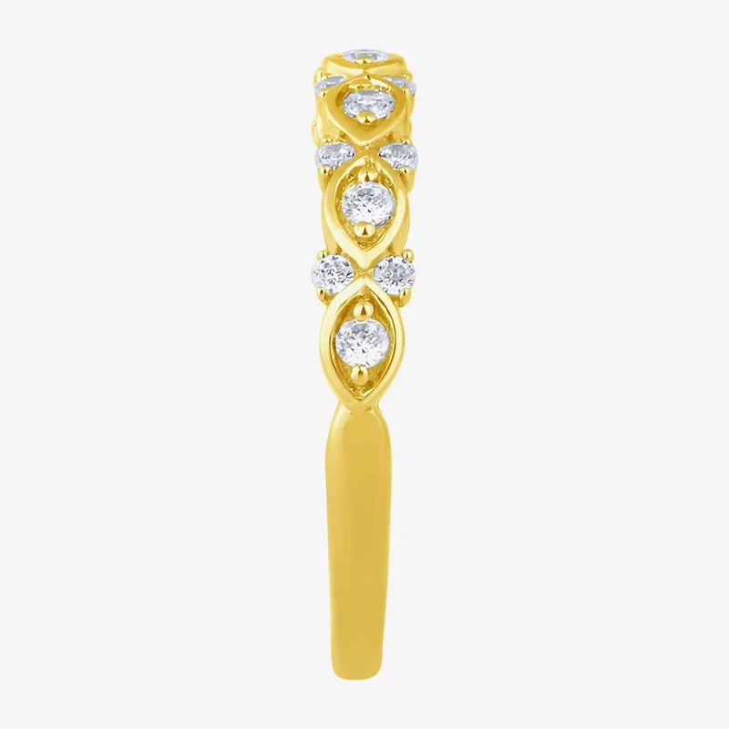 (H / I1) Womens 1/4 CT. T.W. Lab Grown White Diamond 10K Gold Anniversary Band
