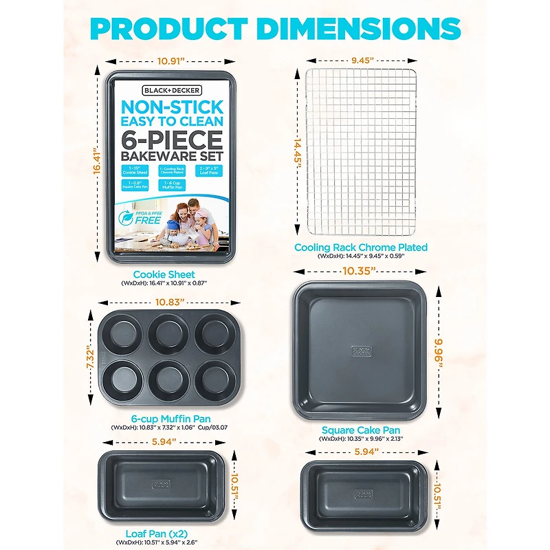 Black+Decker 6-pc. Non-Stick Bakeware Set