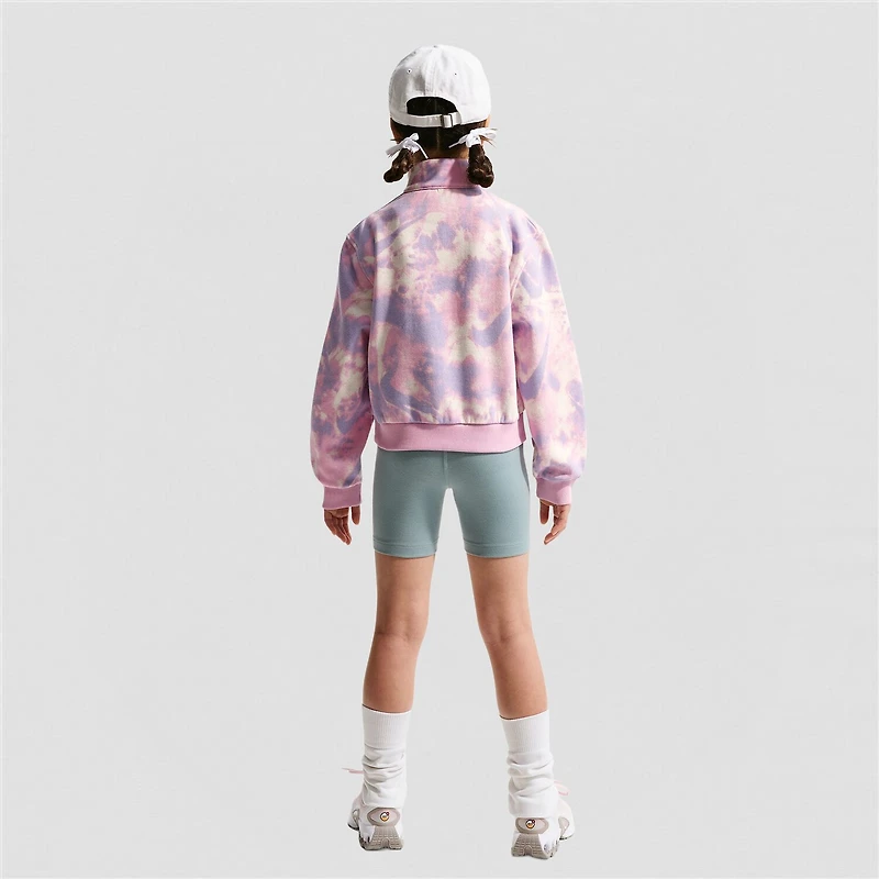 Nike Club Big Kid Girls Mock Neck Long Sleeve Fleece Active Quarter-Zip Pullover