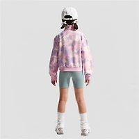Nike Club Big Kid Girls Mock Neck Long Sleeve Fleece Active Quarter-Zip Pullover
