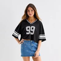 Forever 21 Womens Juniors V Neck Short Sleeve Jersey