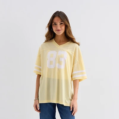 Forever 21 Womens Juniors V Neck Short Sleeve Jersey