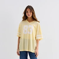 Forever 21 Womens Juniors V Neck Short Sleeve Jersey