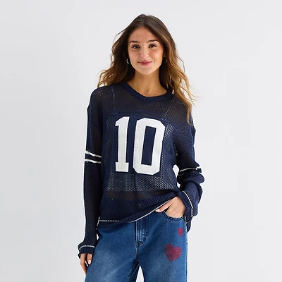 Forever 21 Juniors Womens V Neck Long Sleeve Pullover Sweater